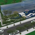Modern Garden Landscape Design With Green Trees Water Features And Pathways