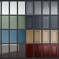 Assorted Colored Cabinet Doors Featuring Diverse Panel Styles And Finishes
