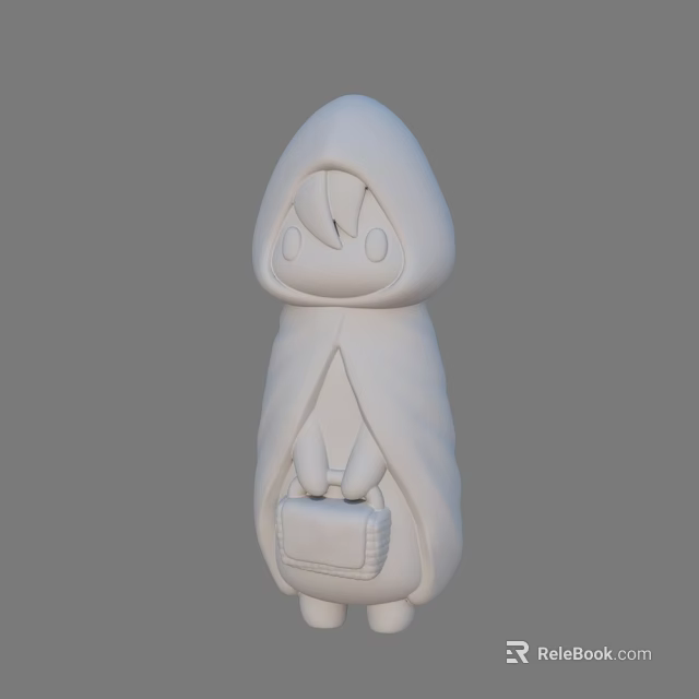 Game and Movie Character With Hooded Cloak Holding Briefcase 3D Model Design 3d model 