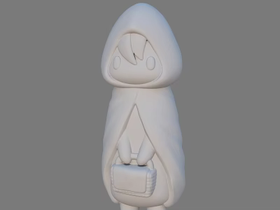 Game and Movie Character With Hooded Cloak Holding Briefcase 3D Model Design 3d model