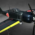 Black Vintage Airplane Model With Red Circle Markings And Propeller
