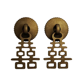 New Chinese Style Door Handle Hardware Accessories 3d model