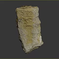 Yellow White Natural Stone with Wood Like Textured Surface and Sample Label