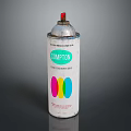 Vintage Compton White Spray Paint Can With Red Yellow Blue Circles Design