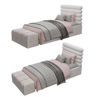 Modern Single Bed 3d model