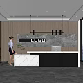 Company Front Desk Front Desk Front Desk Background Wall Reception Area 3d model