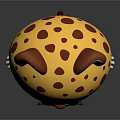 Cartoon Cheetah Character 3D Model Yellow Spotted With White Belly Standing Pose On Dark Background