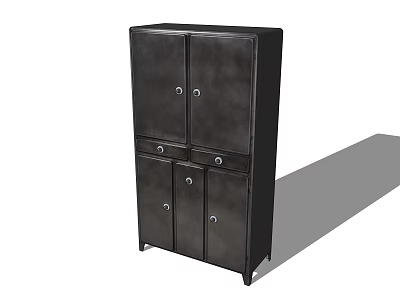Modern Dark Bookcase With Storage Doors And Drawers For Home Office Use 3d model