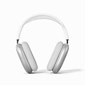 White Over Ear Headphones Audio With Silver Ear Cups And White Headband Comfortable Listening Experience