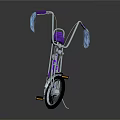 Vintage Purple Bicycle With Chromed Frame Purple Seat And Handlebar Tassels