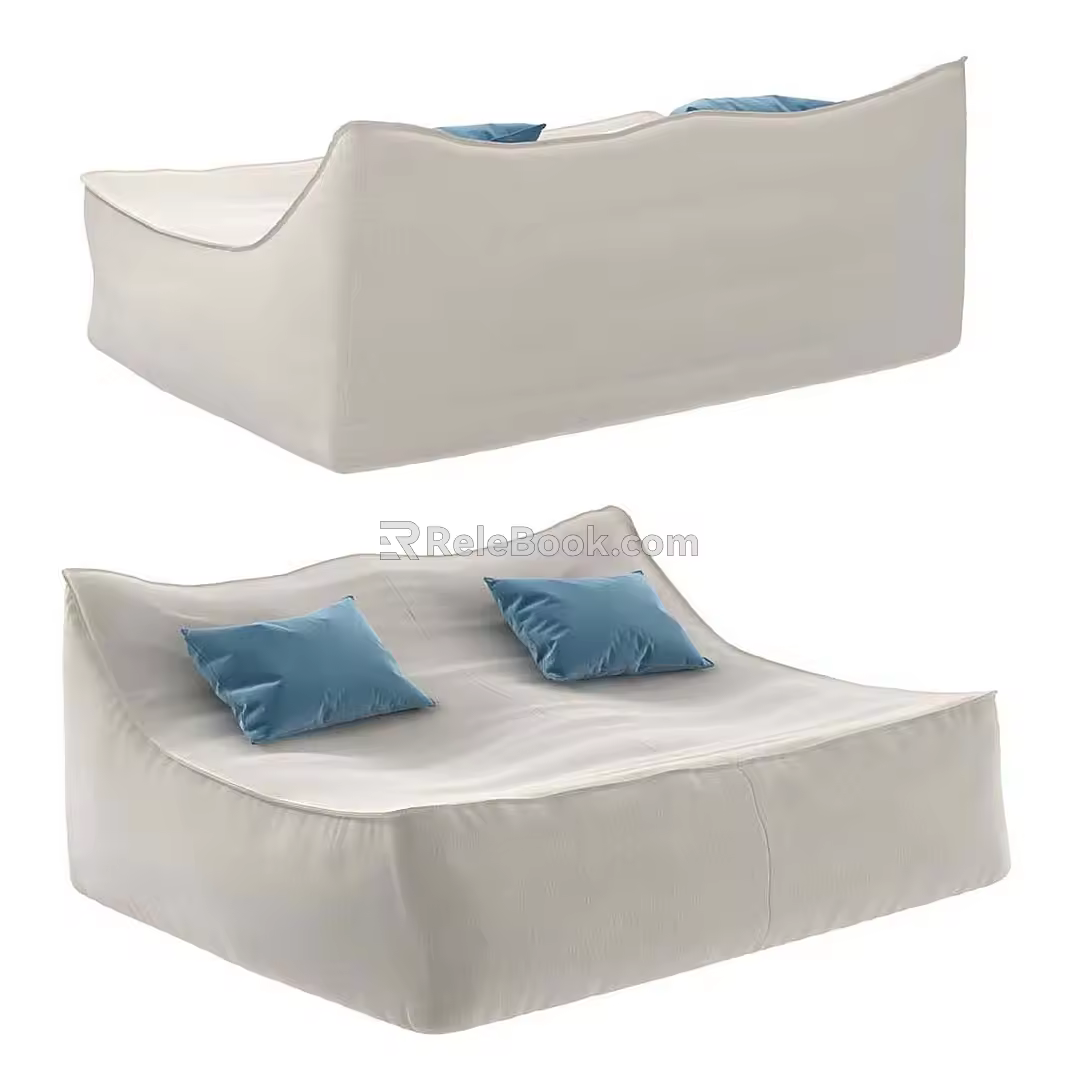 Modern Lazy Sofa Repair Hardware Double Lounge Chair 3d model