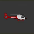 Red And White Ambulance Helicopter With Medical Logo And Rotors For Emergency Transport