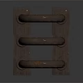 Industrial Metal Equipment With Three Horizontal Rings And Textured Surface Design