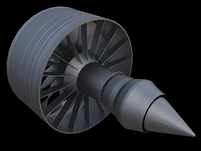 High Performance Industrial Turbine Equipment With Metallic Blades And Conical Tip Design 3d model