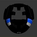 Black White And Blue Boxing Helmet With JK Logo Design