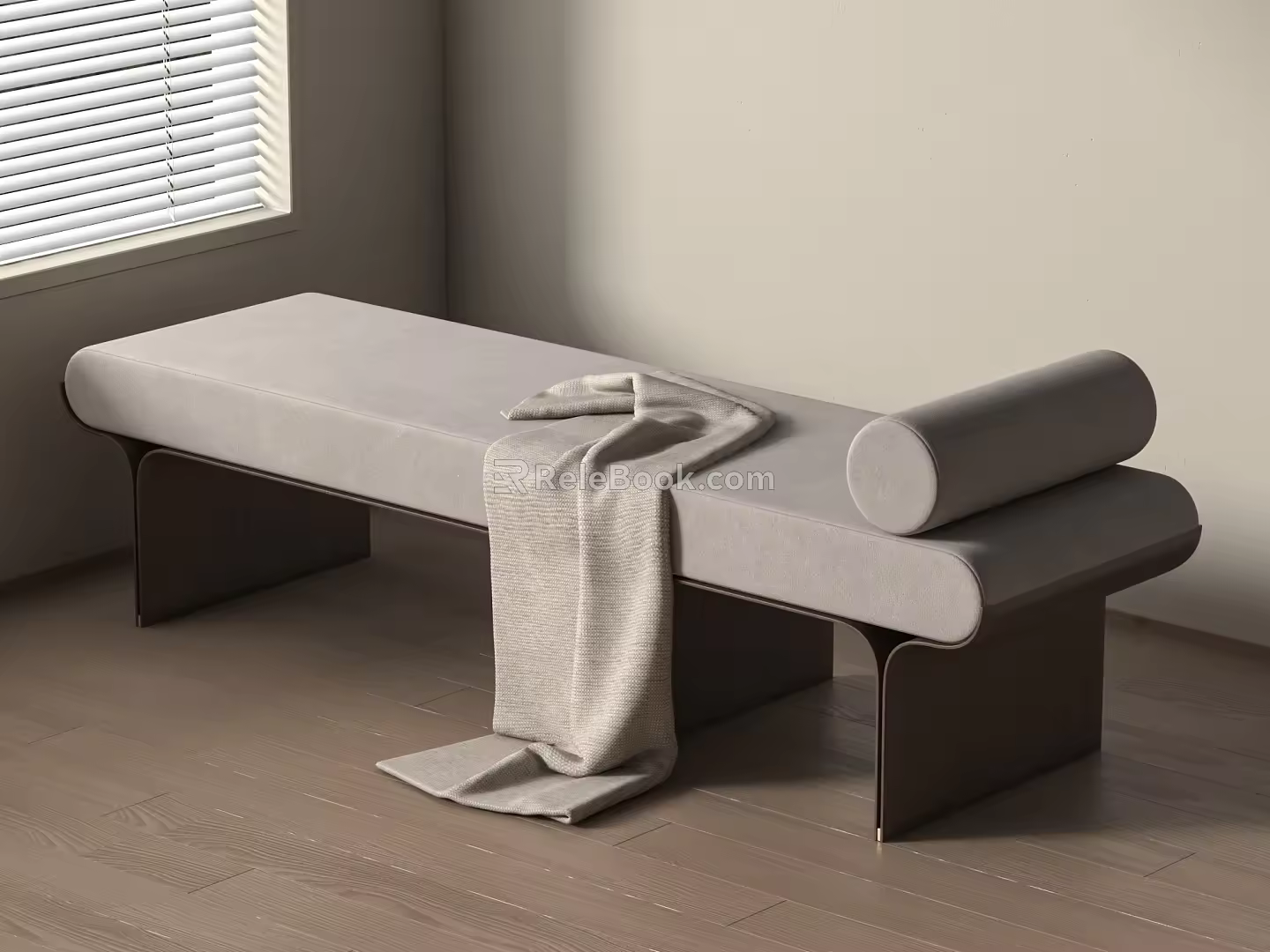 Modern bed end stool 3d model