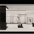 Modern Clothing Store Interior Design With Clothing Racks Glass Counter And Chandelier Lighting