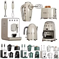 SMEG Kitchen Appliances Including Coffee Machine Kettle Mixer And Stylish Modern Design
