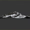 Snow Covered Mountain Landscape Model With Square Shape And Rocky Peaks 3d model