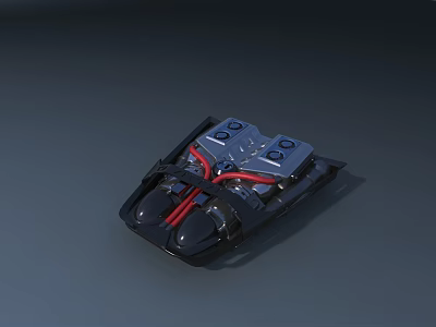 Futuristic Car Design Featuring Sleek Black Body Red Accents And Aerodynamic Shape 3d model