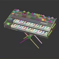 Creative Musical Instrument and Art Supplies LEGO Brick Keyboard with Stand Knobs and Buttons