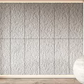 Textured Stone Background Wall With Square Tiles Arrangement Soft Lighting And White Decorative Sphere 3d model