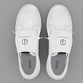 White Casual Lace Up Shoes With Brogue Details And Comfortable White Sole