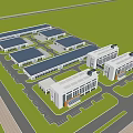 Modern Industrial Factory Park With Well Planned Layout Multiple Buildings And Green Areas