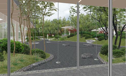 Modern Landscape Demonstration Area Landscape Pavilion Sales Office Landscape 3d model