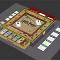 Harry Potter Themed Board Game With Game Board Playing Cards Dice And Storage Compartments