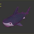 Cartoon Shark Character 3D Model Figurine With Cute Blue And White Design