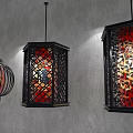 New Chinese Chandelier Lantern Combination 3d model