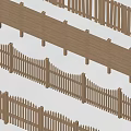 Classic And Modern Wooden Garden Fences With Natural Wood Color And Diverse Rail Designs