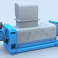 Blue And Silver Industrial Machine Featuring Motor Upper Structure And Stable Base 3d model