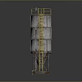Industrial Metal Tower Equipment With Yellow Ladder Platform And Base Support Structure