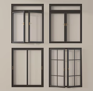 modern window casement window floor to ceiling window balcony window sliding window 3d model