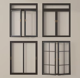 modern window casement window floor to ceiling window balcony window sliding window 3d model