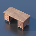 Simple Wooden Writing Desk With Drawers For Home Office Study Space