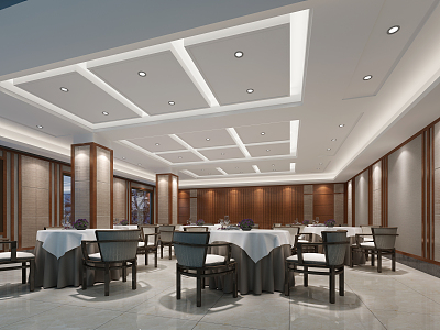 Modern restaurant multi-function hall 3d model