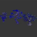 Bonsai Trees With Different Forms Twisted Trunks And Lush Foliage On Black Smooth Surface