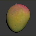 Fresh Ripe Mango With Yellow Pink And Green Skin On Black Background