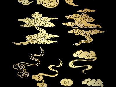 Chinese style Xiangyun Chinese style cloud pattern Xiangyun 3d model