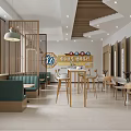 Artistic Book Space With Calligraphy And Modern Seating