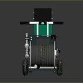 Mobile Cable Reel With Green Frame Black Control Panel And Wheels 3d model