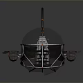 Futuristic Aerodynamic Mechanical Structure With Sleek Black Orange Glossy Design