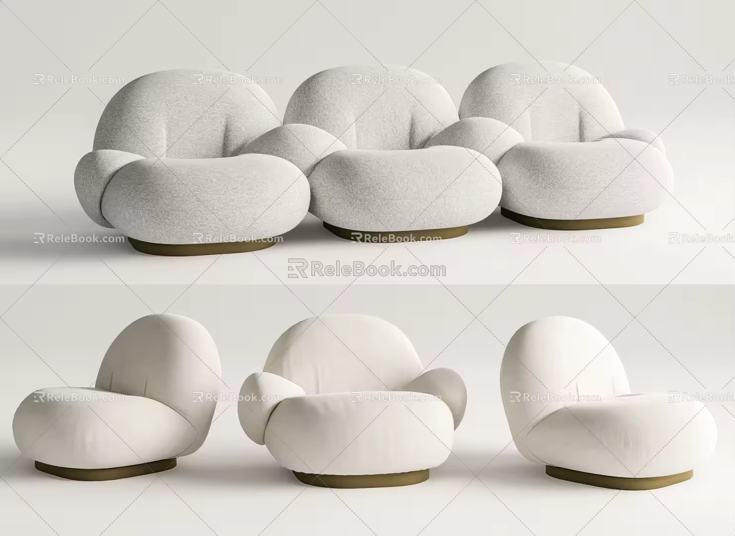 Modern Gubi Combo Sofa 3d model