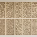 Beige Decorative Screens With Diverse Carved Patterns Arranged In Two Rows Five Columns 3d model