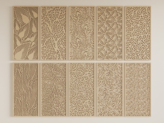 Carved Screen Partition Hollow-out Carved Component Screen Pattern 3d model