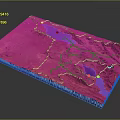 3D Terrain Model Display With Mountains Lakes And Rivers Topography