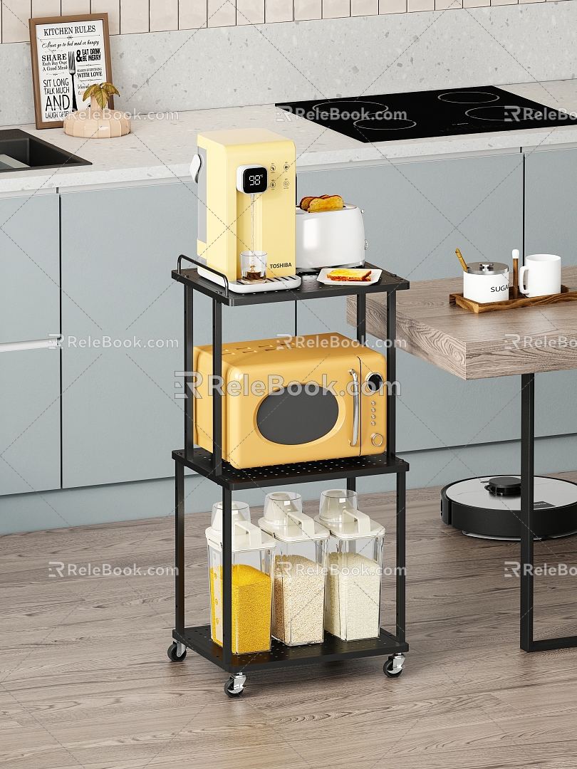 Kitchen Microwave Storage Rack 3d model